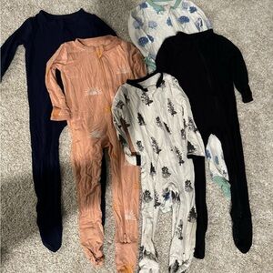 Kyte BABY Kids Pajamas Footies - Navy, Peach, Black, White, and Green